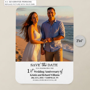 1st Wedding Anniversary Save the Date Photo Magnet