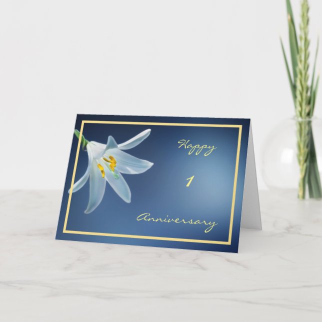 1st Wedding Anniversary Wishes Madonna Lily Card (Front)
