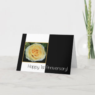 1st Wedding Anniversary - Yellow Rose Card