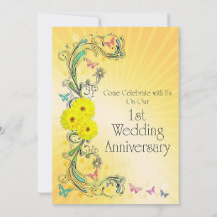 1st Wedding Anniversay Party Invitation