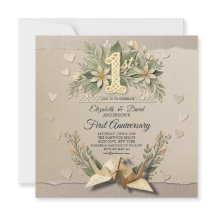 1st Wedding Paper Anniversary Papercut Crane Photo