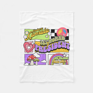 1st Woman President Kamala Harris Preppy Aesthetic Fleece Blanket
