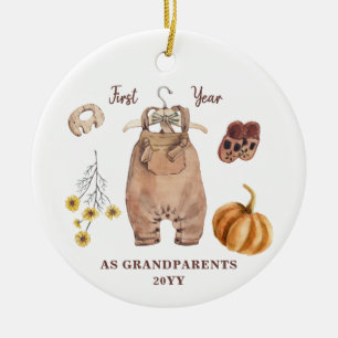 1st Year as Grandparents no photo boho minimalist Ceramic Ornament