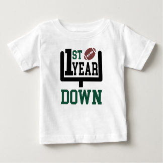 1st Year Down Football First Birthday T-shirt