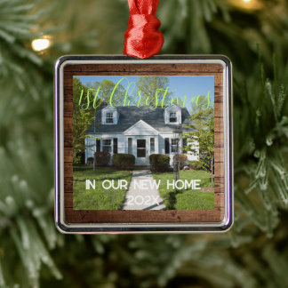 1st Year in New Home - Year - Personalise Photo Metal Ornament