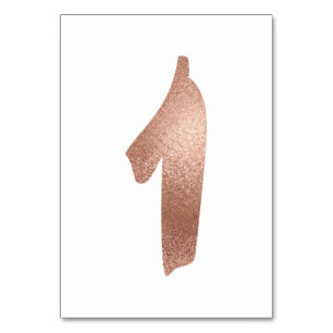 1Table  Number White Metallic Pink Rose Gold Table Number