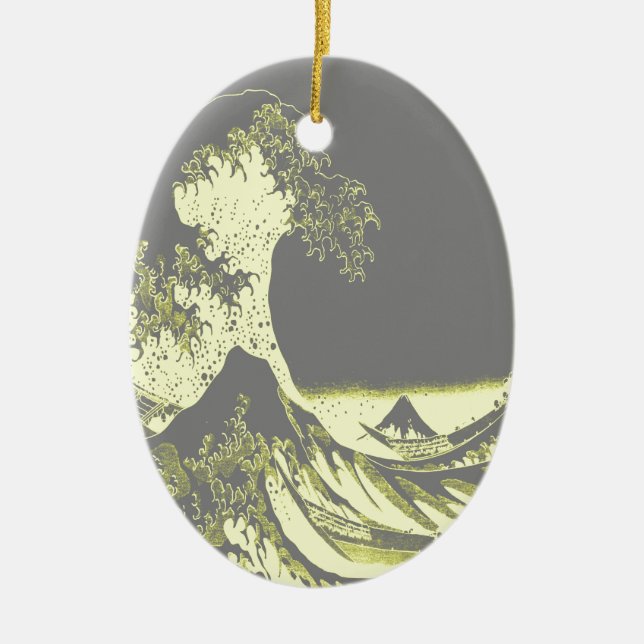 1thegreatwaveredblackbig-003 ceramic ornament (Front)