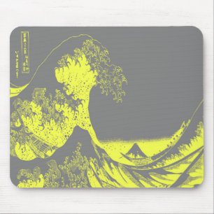 1thegreatwaveredblackbig-003 mouse pad