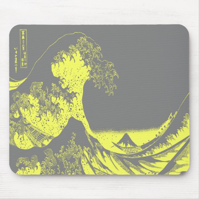1thegreatwaveredblackbig-003 mouse pad (Front)