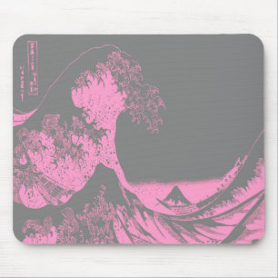 1thegreatwaveredblackbig-005 mouse pad