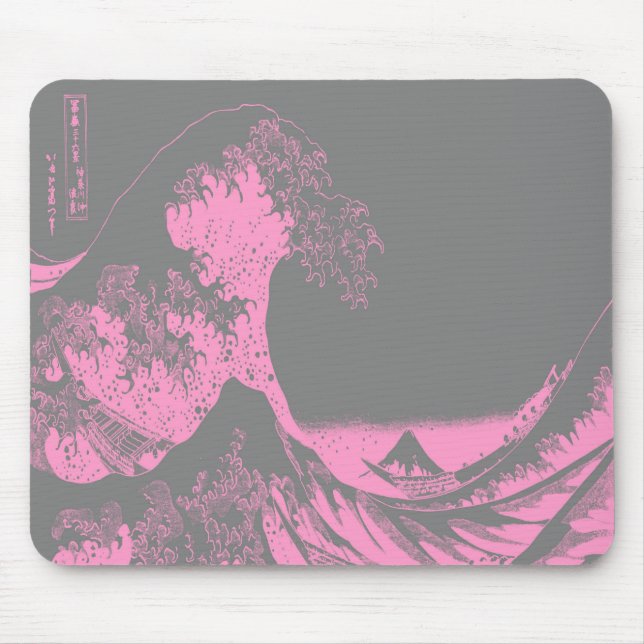 1thegreatwaveredblackbig-005 mouse pad (Front)