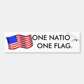 1usa1-med, ONE NATION,ONE FLAG. Bumper Sticker