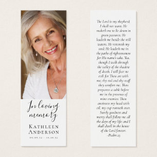 1x3" Photo Memorial Funeral Poem MINI Bookmark