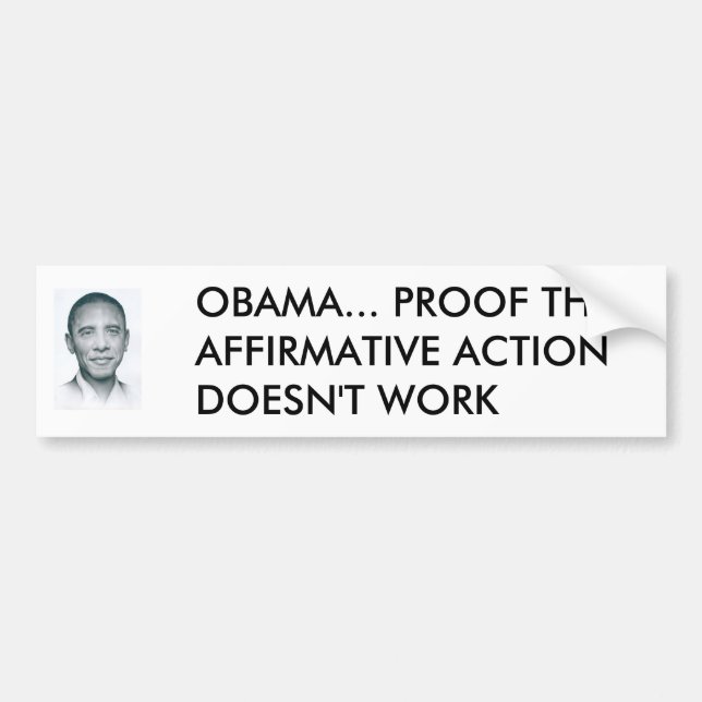 1zo9agx, OBAMA... PROOF THAT AFFIRMATIVE ACTION... Bumper Sticker (Front)