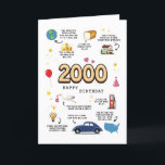 2000 Birthday Card For Son<br><div class="desc">Take a trip back to 2000 with this awesome birthday card packed with vintage vibes. It is not just any card. It is like a mini time capsule. On the front, you will see 2000 in big, bold letters, surrounded by all kinds of fun facts from that year. You will...</div>