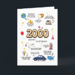 2000 Birthday Card For Son<br><div class="desc">Take a trip back to 2000 with this awesome birthday card packed with vintage vibes. It is not just any card. It is like a mini time capsule. On the front, you will see 2000 in big, bold letters, surrounded by all kinds of fun facts from that year. You will...</div>