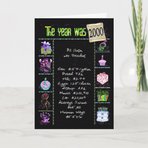 2000 Birthday Year Fun Trivia Card