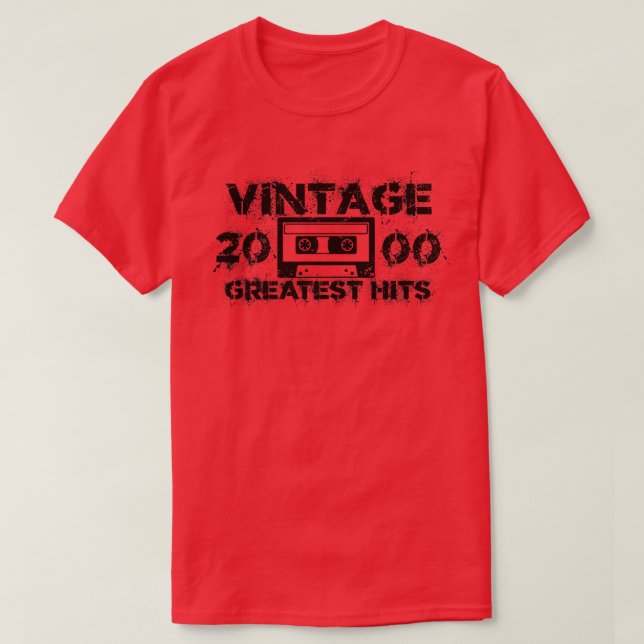 2000 Greatest Hits Vintage Black T-Shirt (Design Front)