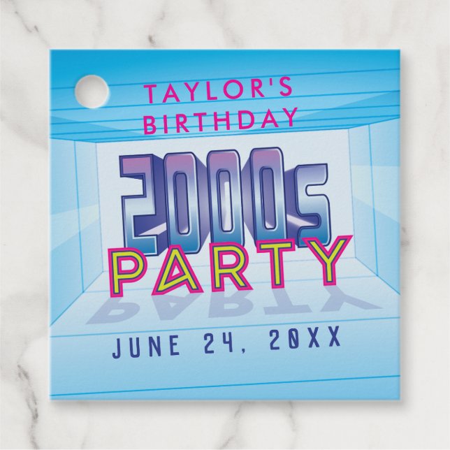 2000s Party Theme Favour Tags (Front)