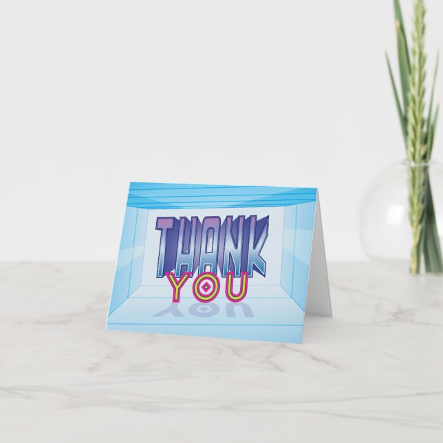 2000s Party Theme Thank You Card (Front)