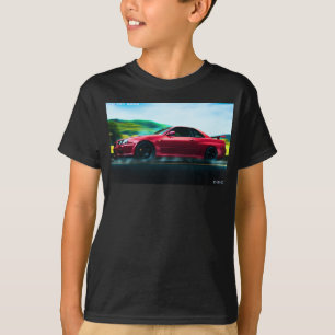 2000's sports car on black boys t-shirt