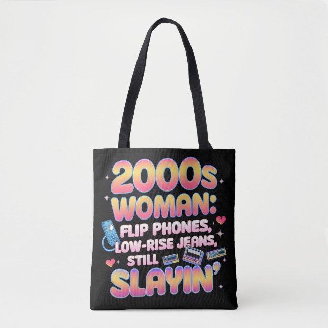 2000s Woman Aesthetic – Y2K Vibes & Retro Sass    Tote Bag (Front)