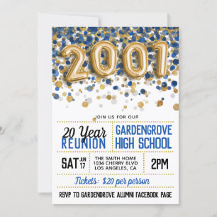 2001 High School College Reunion Invitation