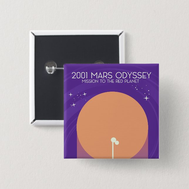 2001 mars odyssey 15 cm square badge (Front & Back)