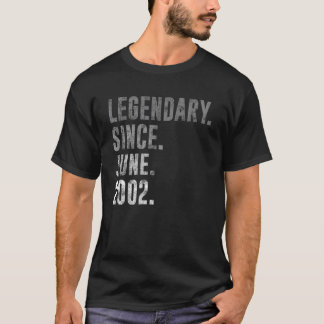 2002 20 Legendary Since June 2002 20th Birthday Vi T-Shirt
