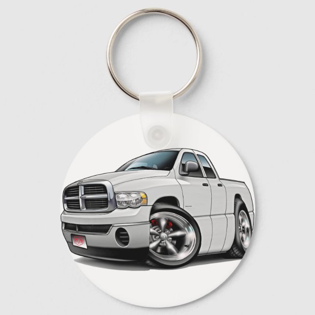 2003-08 Ram Quad White Truck Key Ring (Front)