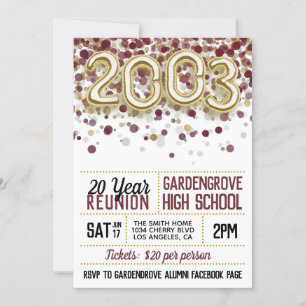 2003 High School College Reunion Invitation