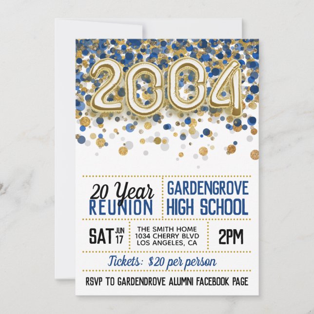 2004 High School College Reunion Invitation (Front)