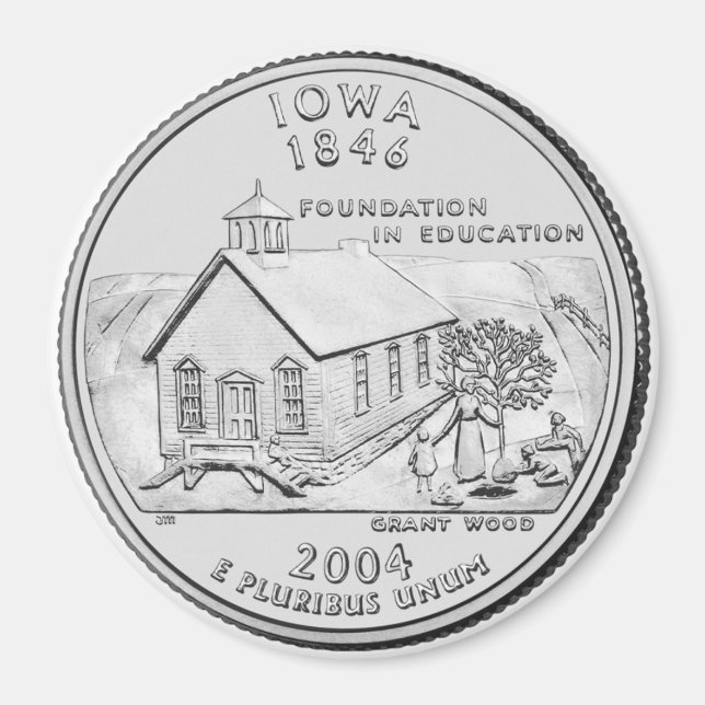 2004 Iowa State Quarter magnet (Front)