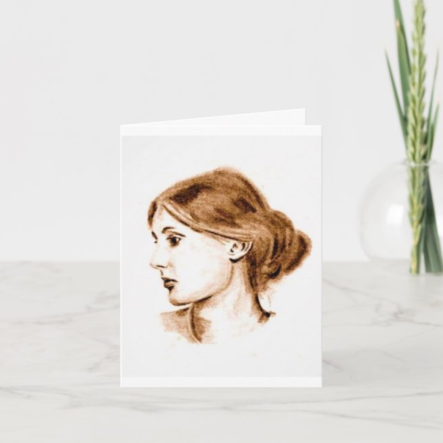 2004 soft pencil drawing of Virginia Woolf card   (Front)