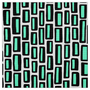 200515 - Black and Turquoise on White Fabric