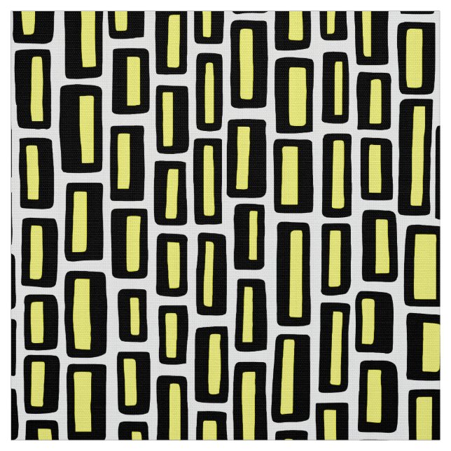 200515 - Black and Yellow on White Fabric (Swatch)