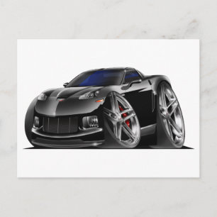 2005-09 Corvette Black Car Postcard