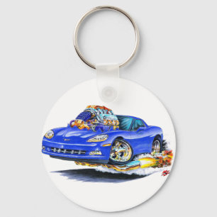 2005-10 Corvette Blue Car Key Ring