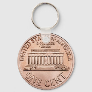 2005 Lincoln Memorial 1 cent copper coin money Key Ring