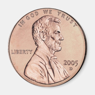 2005 Lincoln Memorial 1 cent copper coin money Magnet