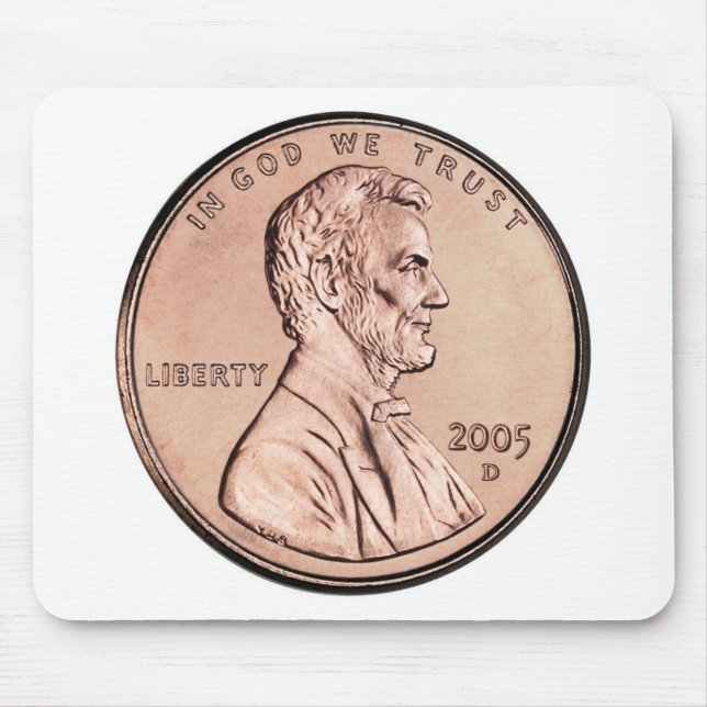 2005 Lincoln Memorial 1 cent copper coin money Mouse Pad (Front)
