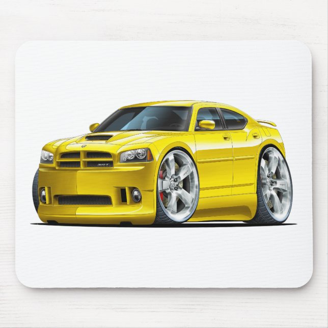2006-10 Charger SRT8 Yellow Car Mouse Pad (Front)