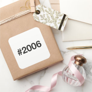 2006 Hashtag 19 Birthday Anniversary Square Sticker