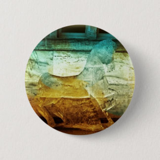 2008 Amber/Turquoise 3 Horse Round Button