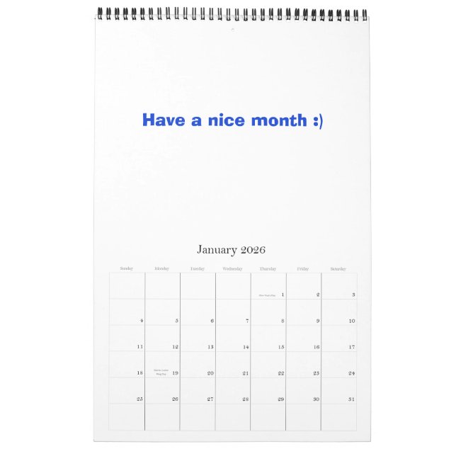 2008, Calander, A , Simple Calendar (Jan 2026)