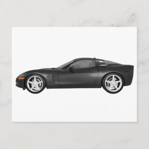 2008 Corvette: Sports Car: Black Finish Postcard