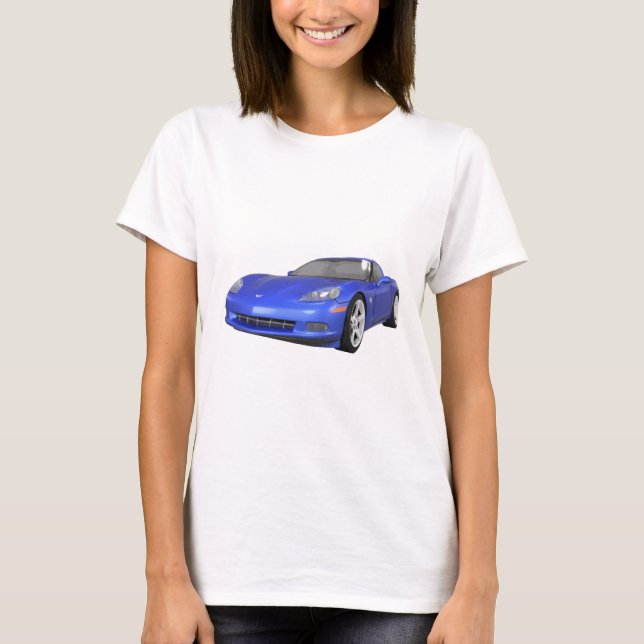 2008 Corvette: Sports Car: Blue Finish: T-Shirt (Front)