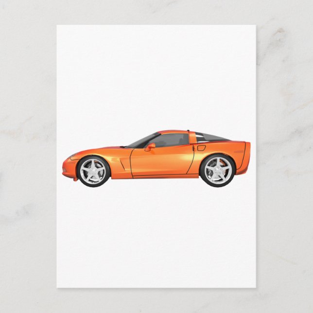 2008 Corvette: Sports Car: Orange Finish: Postcard (Front)