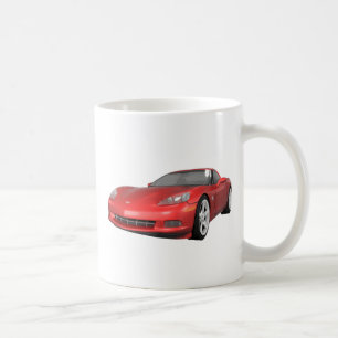 2008 Corvette: Sports Car: Red Finish: Coffee Mug