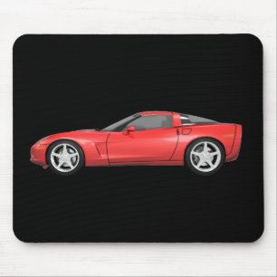 2008 Corvette: Sports Car: Red Finish: Mouse Pad